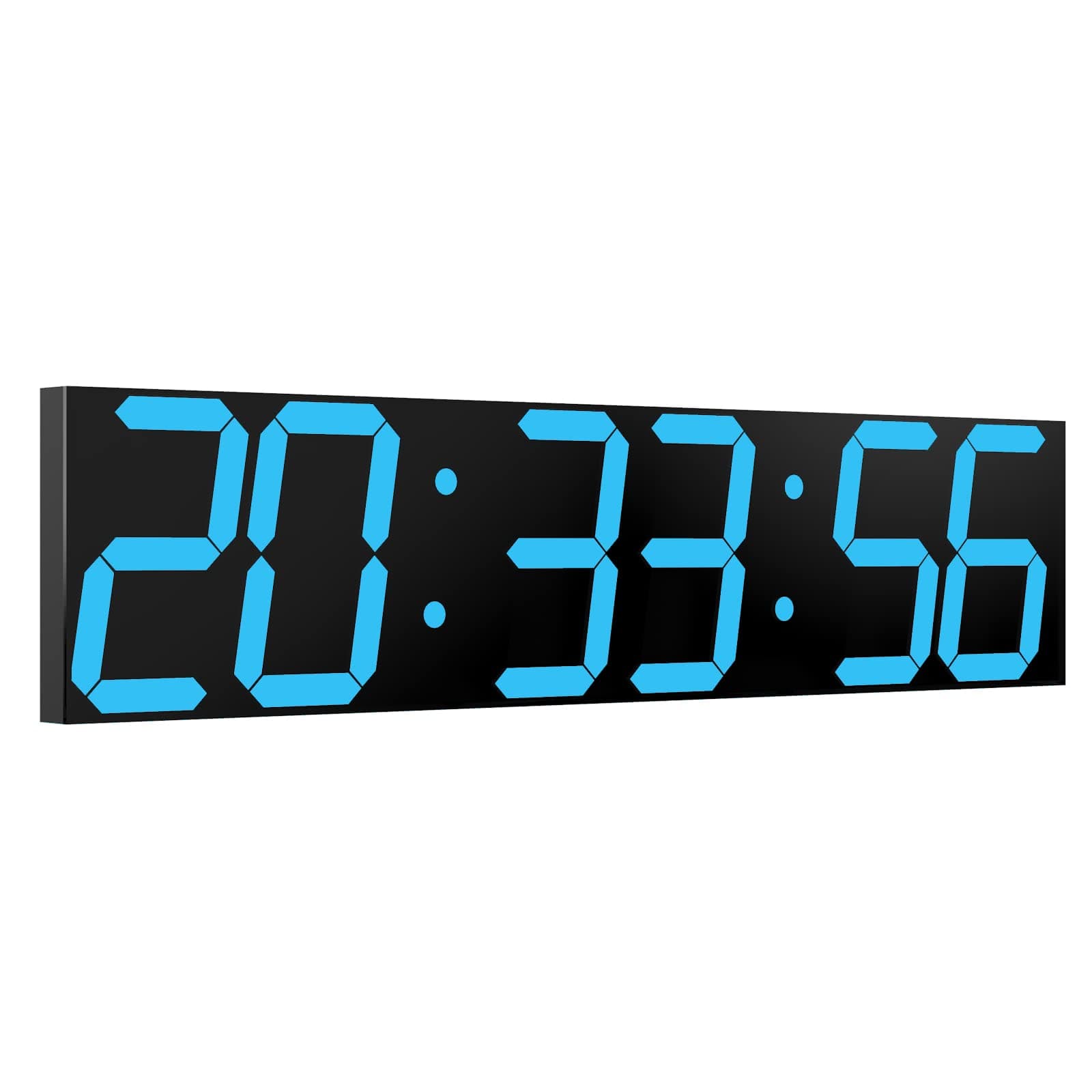- CHKOSDA Digital Wall Clock, Oversize Led Digital Clock Large Display with Auto Dimmer, Huge Countdown Timer with Remote Control, 27" Wide Display, 6 Digits, Wall Mount, Date and Temperature(Ice Blue)