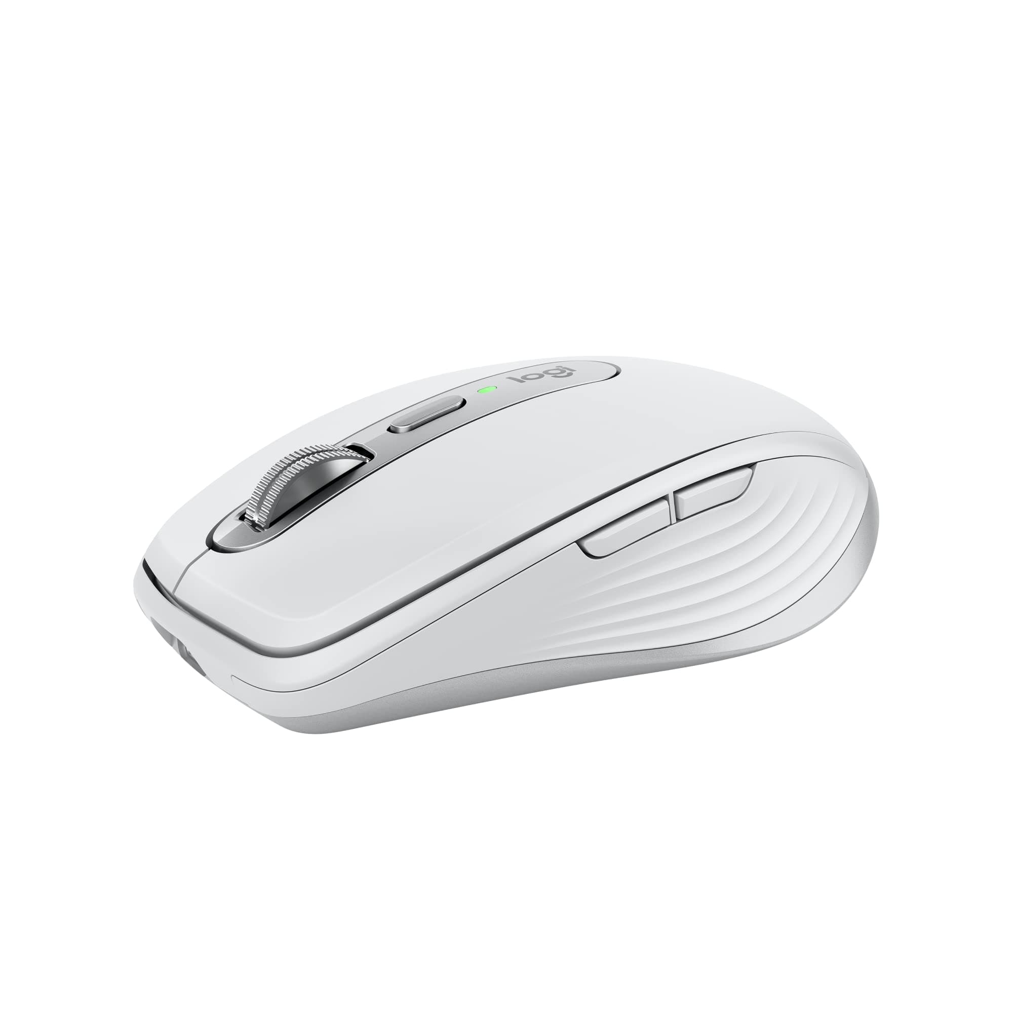 MX Anywhere 3S Compact Wireless Mouse, Fast Scrolling, 8K DPI Any-Surface Tracking, Quiet Clicks, Programmable Buttons, USB C, Bluetooth, Windows PC, Linux, Chrome, Mac - Pale Grey