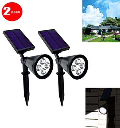 Landscape Lighting Bulbs 2pcs 4-led Solar Powered LED Flood Spot Light Garden Outdoor Yard Landscape Lamp Outdoor Security Lighting