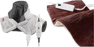 Heating Pad for Neck and Shoulder Pain Relief with Auto Shut Off and Moist Heating Option & XL Heating Pad for Back