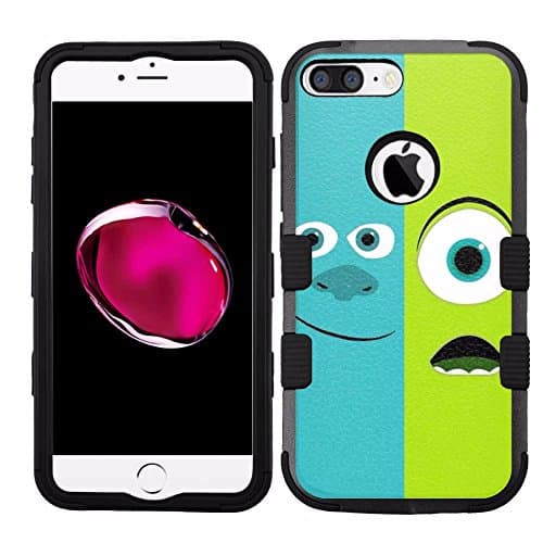 for iPhone 7 Plus (5.5"), Hard+Rubber Dual Layer Hybrid Heavy-Duty Rugged Armor Cover Case - Monsters Inc. #T