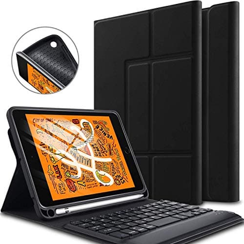 TiKeDa New iPad Mini 5 Keyboard Case Mini 5th Gen 2019 Tablet Wireless Keyboard Case Folio Smart Cover Support Pencil Holder Auto Wake/Sleep for iPad Mini 5 7.9'' (New iPad Mini 5 7.9'' 2019, Black)