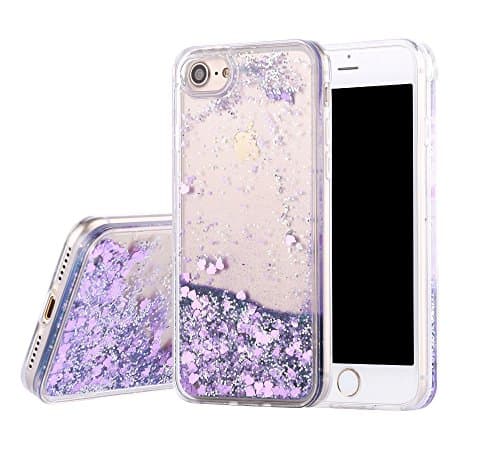 iPhone 6 Case, iPhone 6S Case,Soundmounds Creative Creative Luxury Bling Glitter Sparkle Liquid Case Infused with Glitter and Stars Moving Quicksand Hard Case For Iphone 6/Iphone 6S. (Purple)