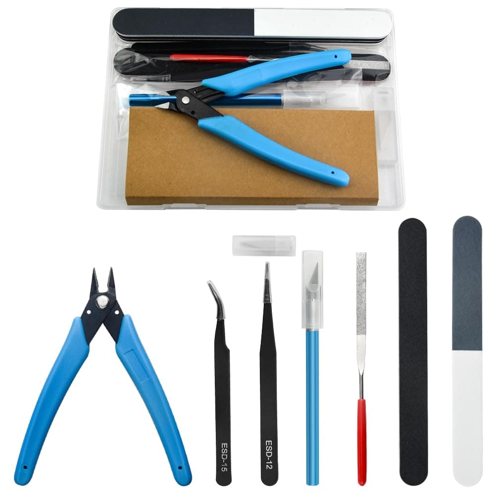 Professional 8 PCS Model Tools Kit Modeler Basic Tools Craft Set Hobby Building Tools Kit for Gundam Car Model Building Repairing and Fixing(A)