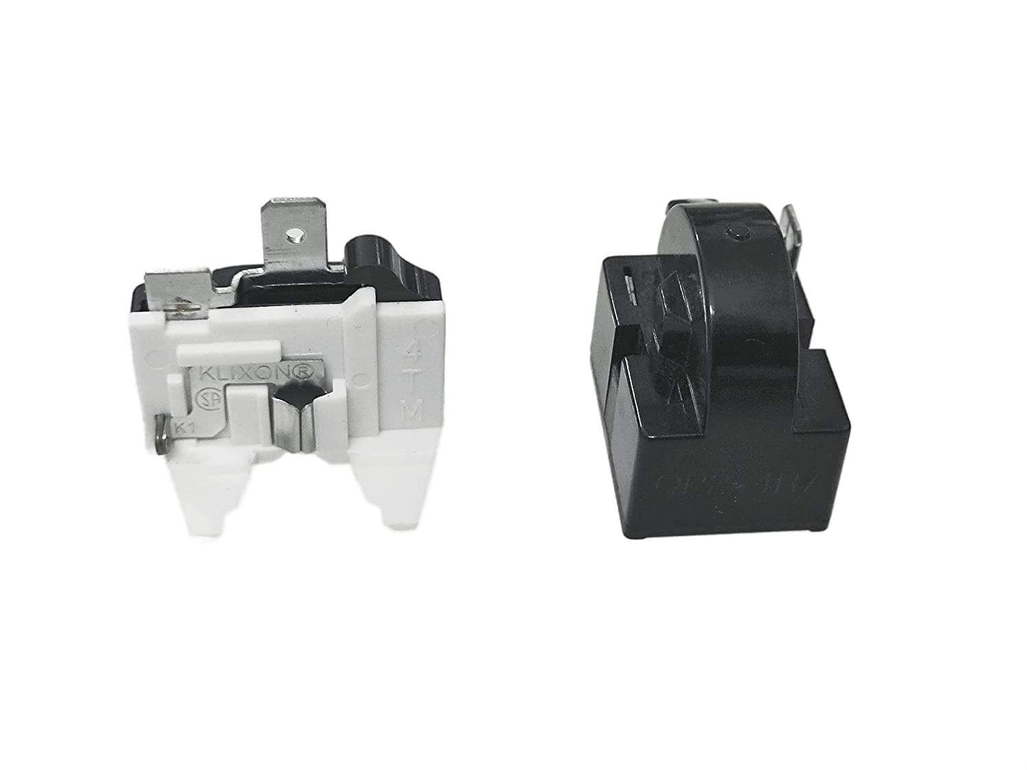 1 Pcs QP-02-4.7 PTC Refrigerator Start Relay 1 Pin Coolers Compressor Starter with 1pcs Refrigerator Overload Protector 1/2HP, (TWAITU).