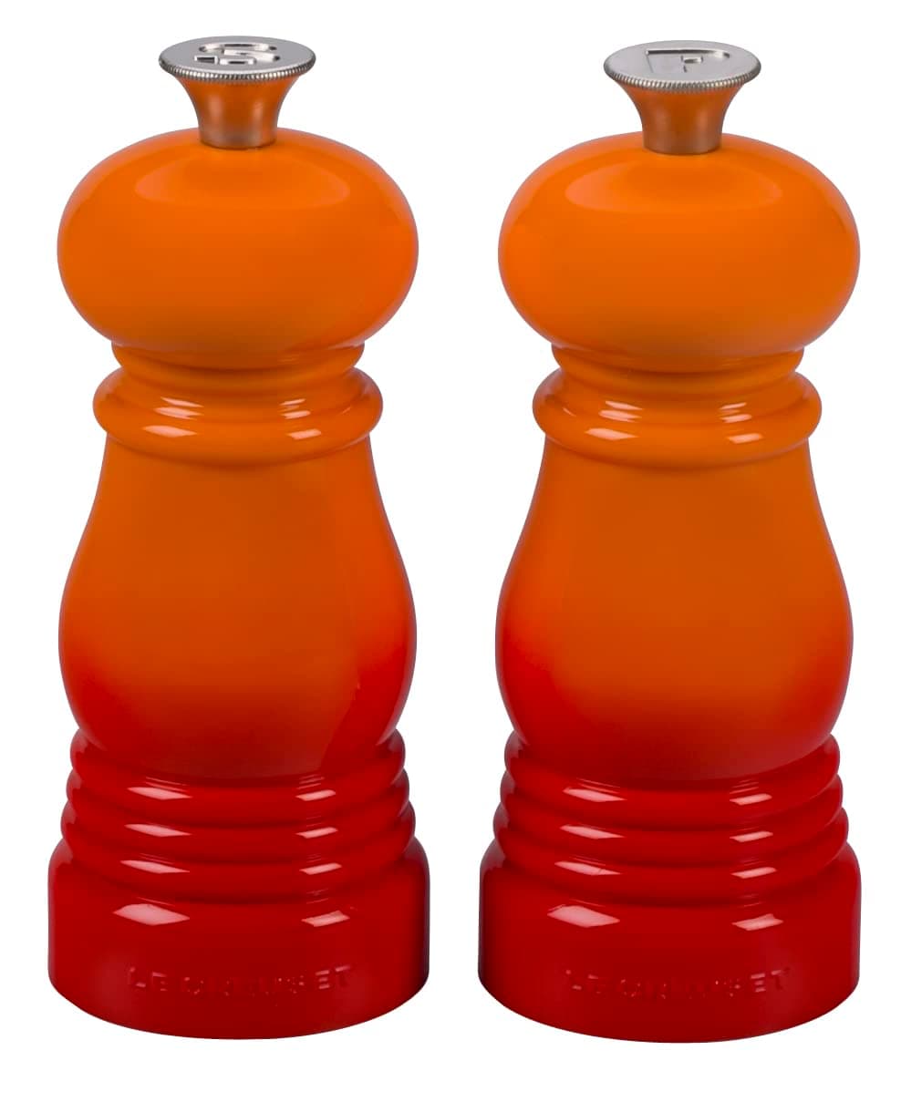 Le Creuset Classic Salt and Pepper Mill Set, Personal Use, Chip-Resistant ABS Plastic, Anti-Corrosion, 11 cm, Volcanic, 96002500090000