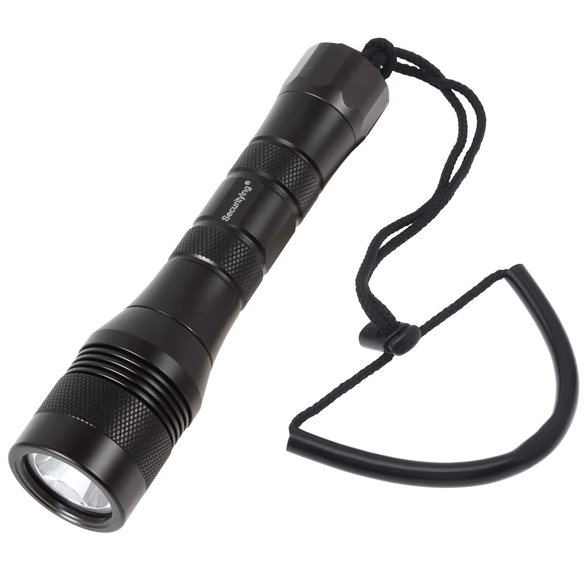 SecurityIng Waterproof 1000 Lumens LED Diving Flashlight Underwater 150m Super Bright LED Scuba Light, 9 Degrees Narrow-Angle Beam Diving Safety Light Night Dive Torch