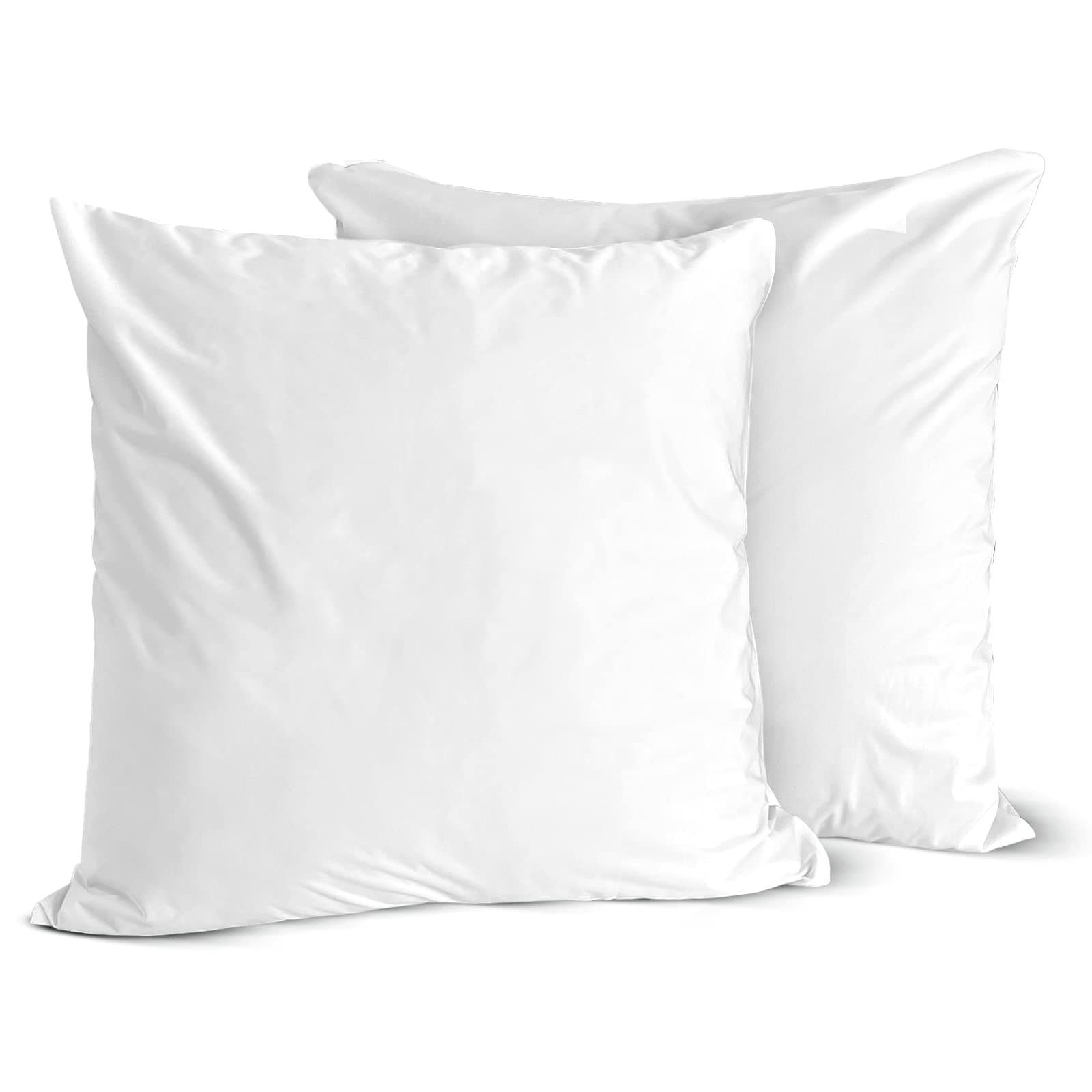 Throw Pillow Covers (Set of 2) - Square 18x18 Pillow Protectors Waterproof Hypoallergenic Dust Proof Zippered Encasement