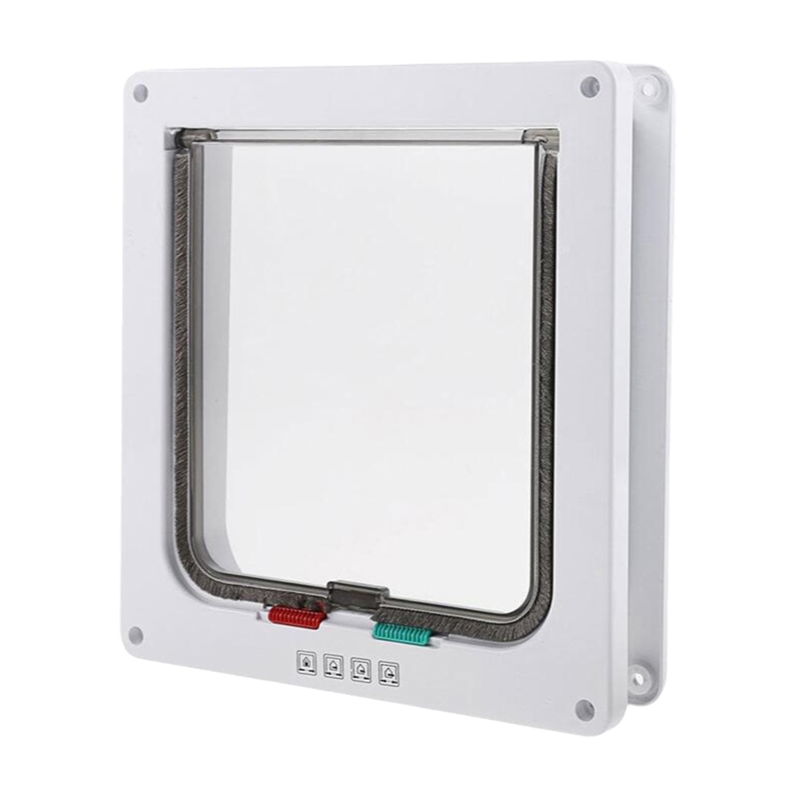 Cat Flap Door 4 Way Locking Pet Door for Window Wall Interior Exterior Doors L