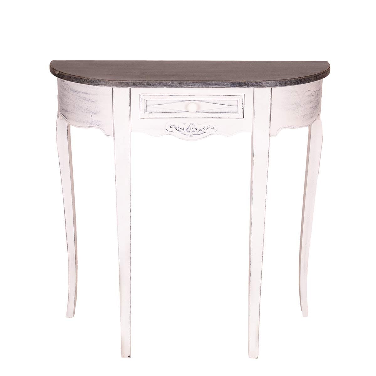 GRAFZEAL Console Table Sofa Side Table, Small Curved Leg Shelf Storage Side End Table Easy Assembly, Entry Table with Storage Drawers for Living Room, Bedroom, XGZ79WZ