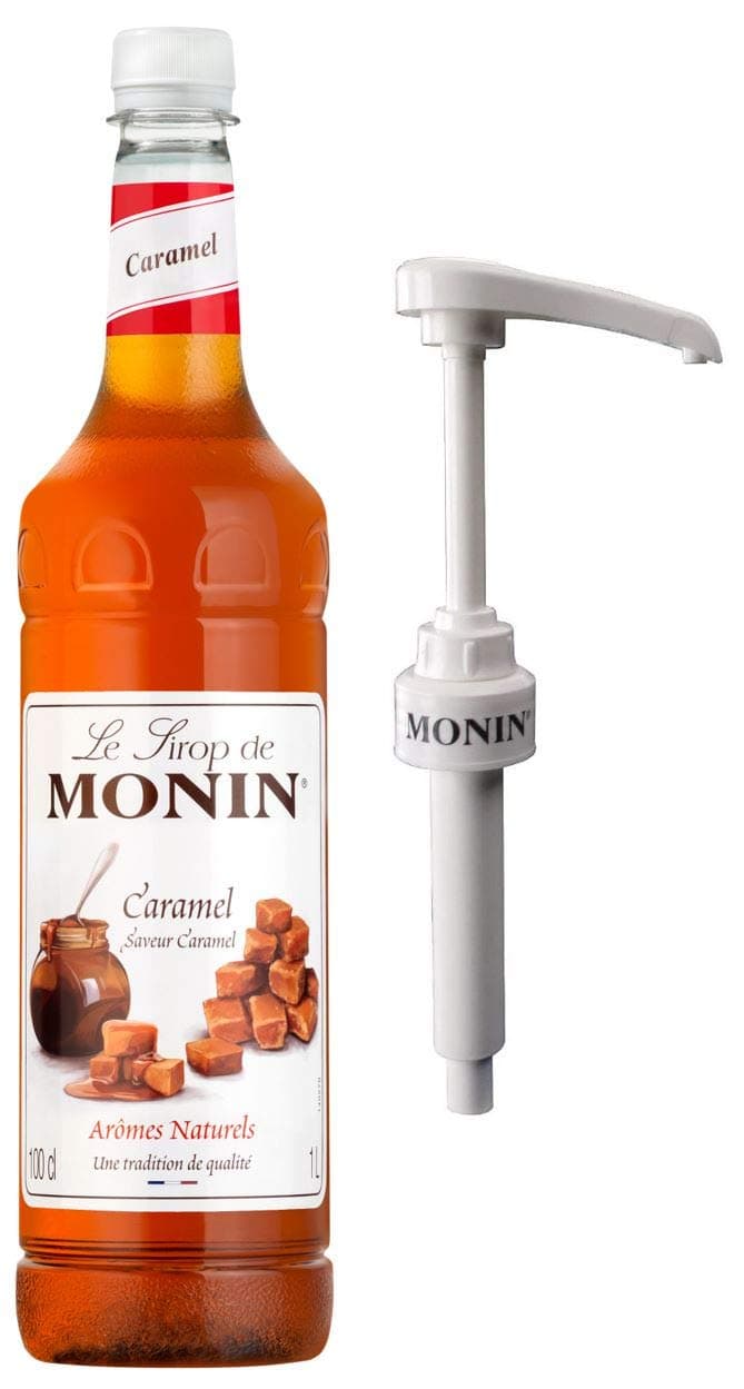 Monin Caramel Syrup 1ltr and Pump