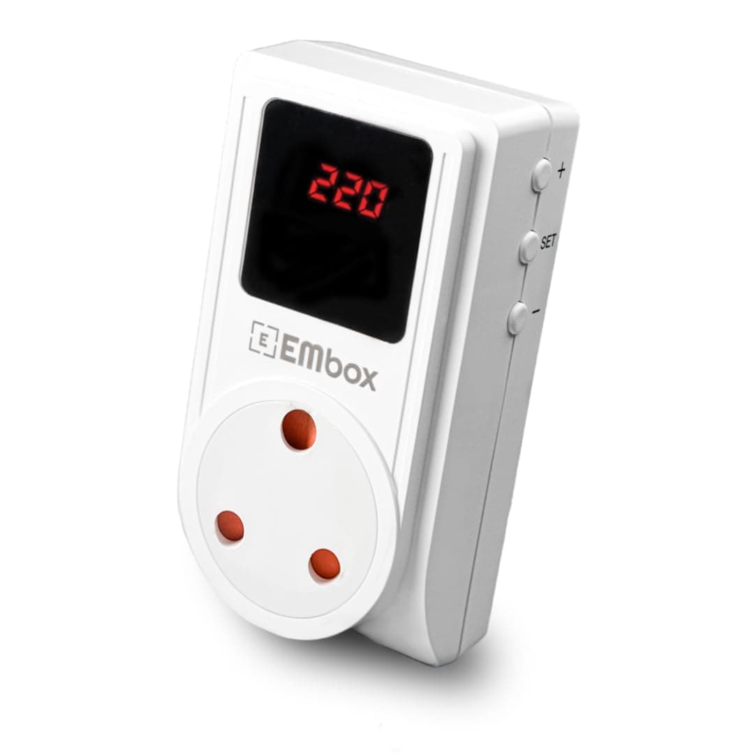 Surge Protectors | Automatic Digital Voltage Protector 250V | Smart Plug 16amp Socket | Over Voltage Under Voltage Protection | LED Display Screen for Voltage Regulator of Appliances 16 amp