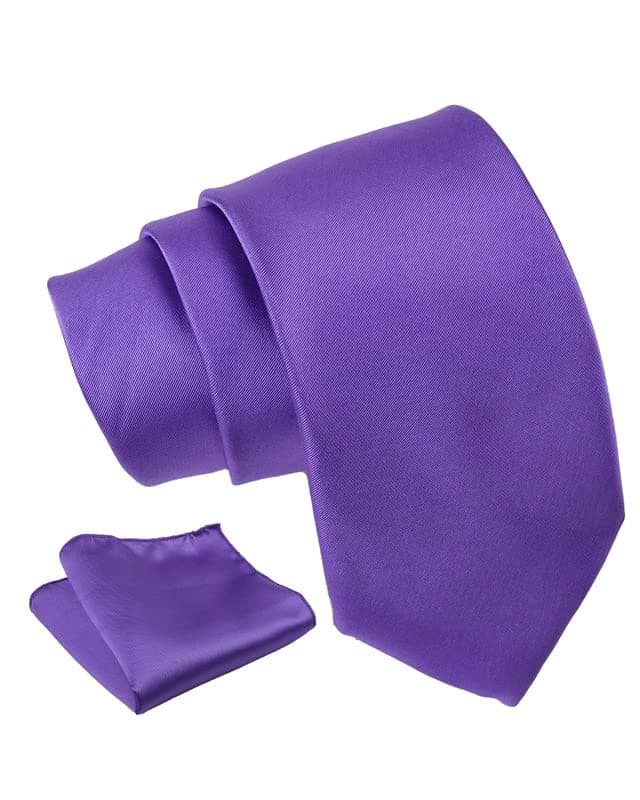 Axlon Men's Solid Micofiber Formal Tie Necktie with Pocket Square Set for Men (40 Colors) (AXSOLID_PN1)