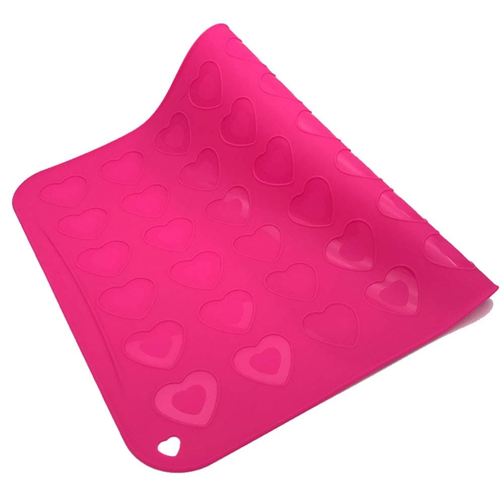 42 Heart Shape Macaron Silicone Dough Mat Nonstick Bread Baking Sheet Tray Liner Mat Pasta Macaroon Biscuits Bakeware Pan Pastry Cake Heat Resistant Baking Pad Bakery Tool Kitchen Cooking Gadget