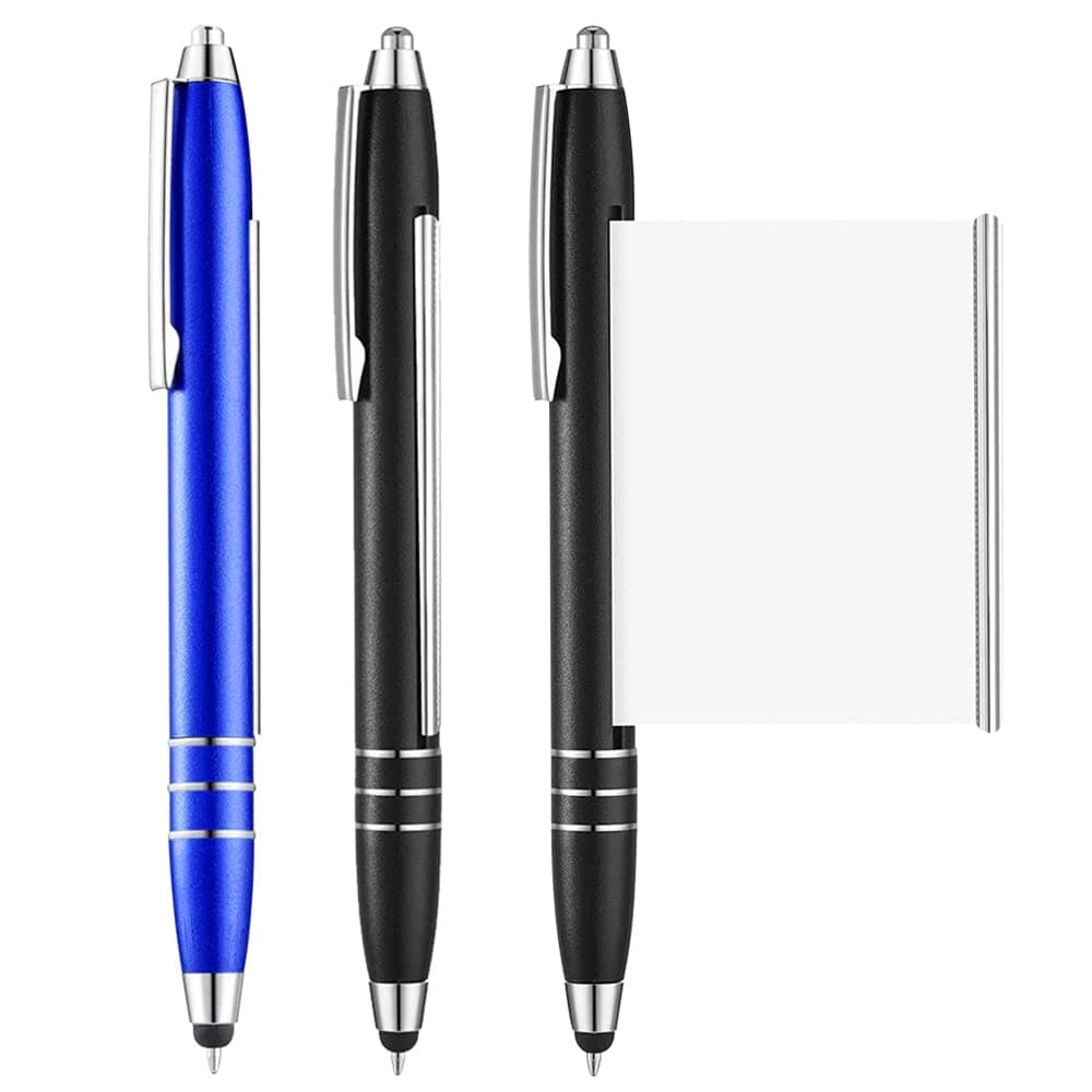 3 PCS Ballpoint Pens with Cheat Sheet, 0.7mm Retractable Ballpoint Pens Metal Click Ball Pens Stationery Office Desk Accessories Work Leaving Gifts for Teacher Student Adult (Blue Ink)