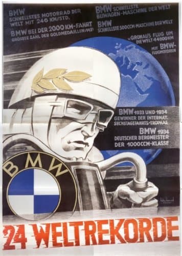 BMW Motorcycle Vintage Poster Poster