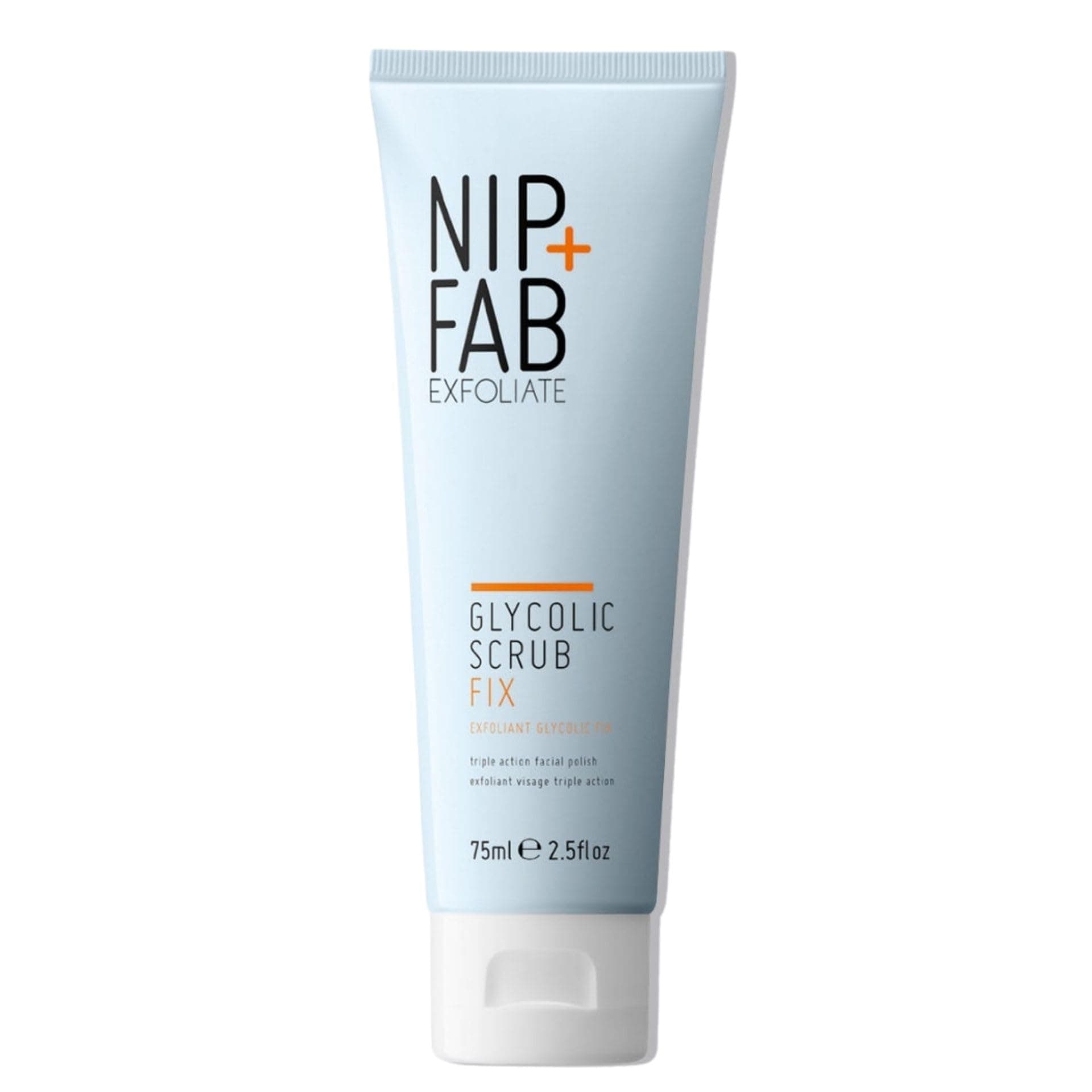 Nip + Fab Glycolic Fix Scrub (2.5 fl oz) – 3% Glycolic Acid 3-in-1 Facial Exfoliator – Brightening AHA Face Scrub with Salicylic Acid for Smooth Radiant Skin