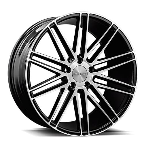 20" Inch Element EL010 Black / Machine Face Wheels Rims | Set of 4 | Includes Free Wheel Club LA T-Shirt | Fits Audi Mercedes BMW Infiniti Dodge Cadillac Chevy Ford Lexus Nissan Hyundai