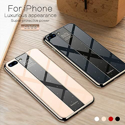 Huawei P10 Plus Case,Glass Back Modern Protective Design Ultra Slim Shockproof Hybrid Slim Cover Phone Case for Huawei P10 Plus - Red