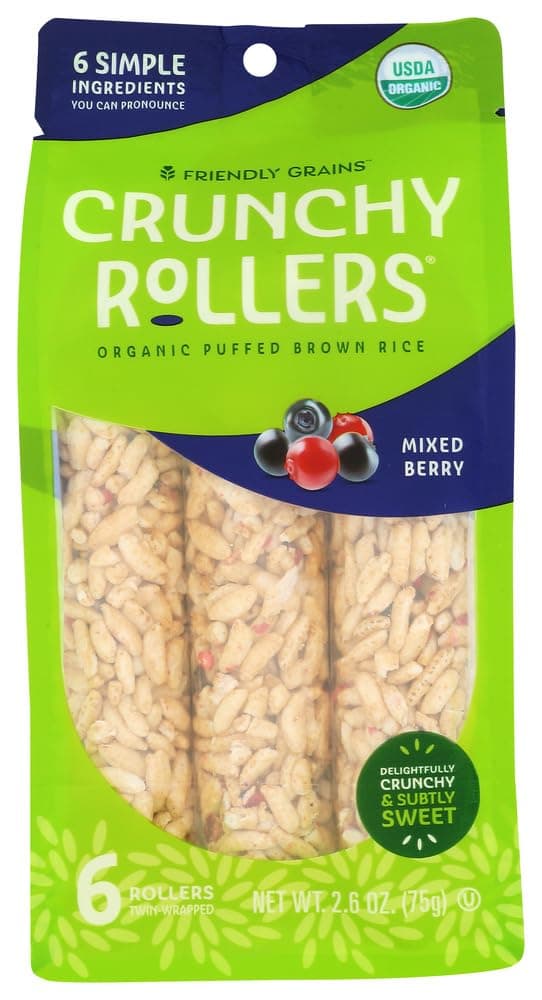 Bamboo Lane Crunchy Rice Rollers, Mixed Berry, 6 Ct (Pack Of 3)