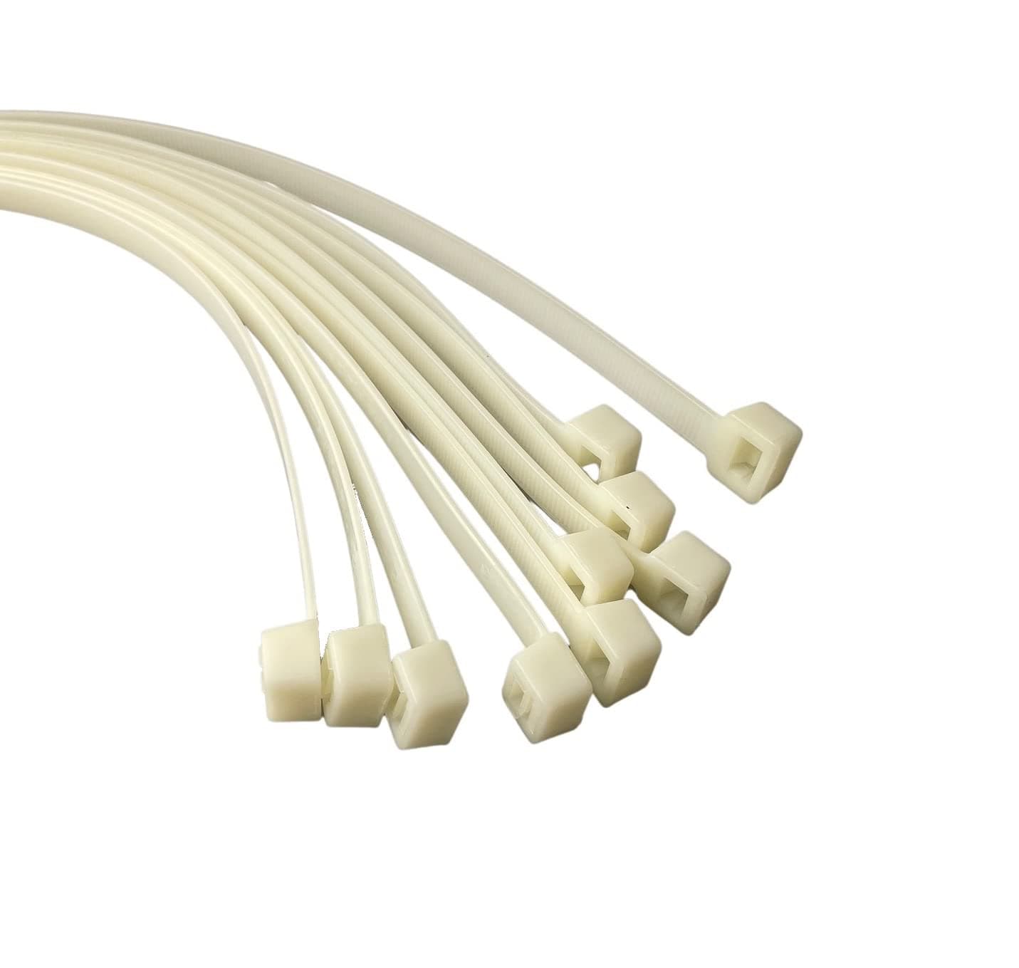 Natural Plastic Cable Ties Long and Wide Extra Large Zip Ties wrap Extra Heavy Duty Ties 12.0mmx1000mm, 50 Pieces