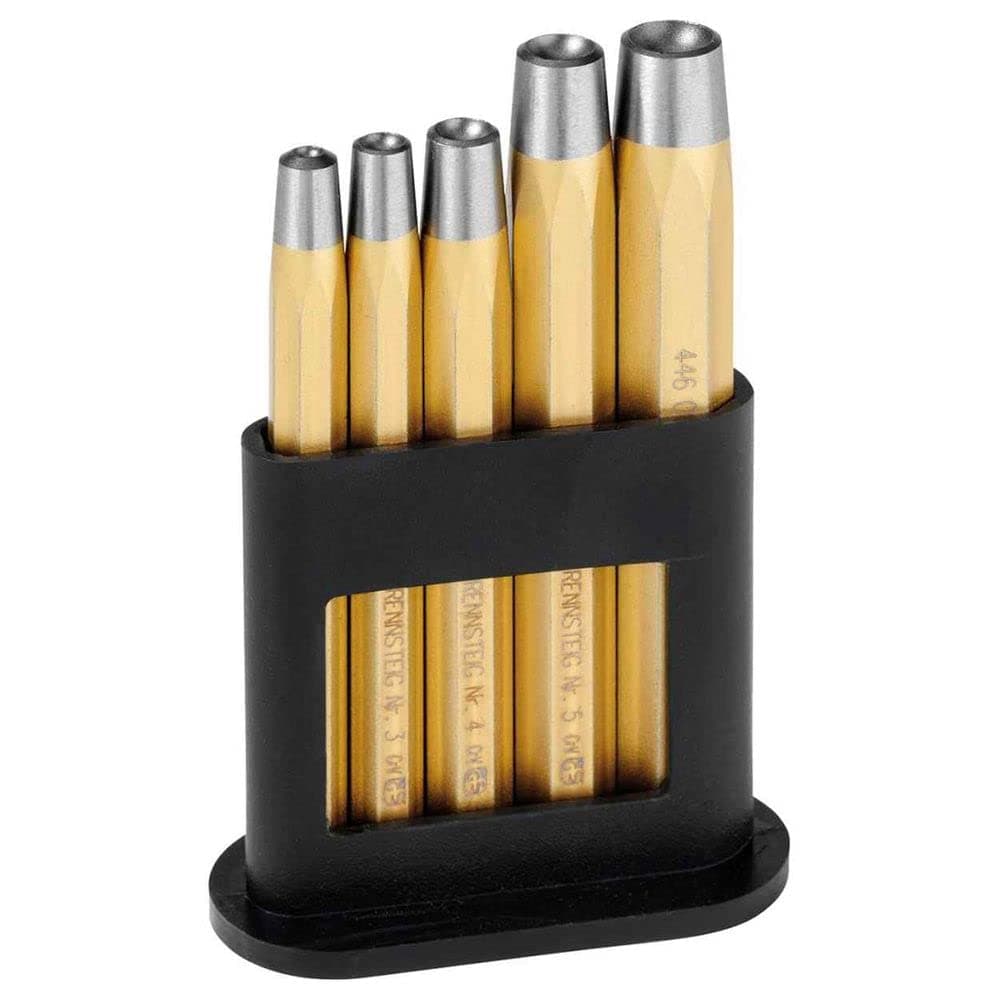 Rennsteig R446 100 0 Octagonal Rivet Header Set, 0 V, Gold/Silver