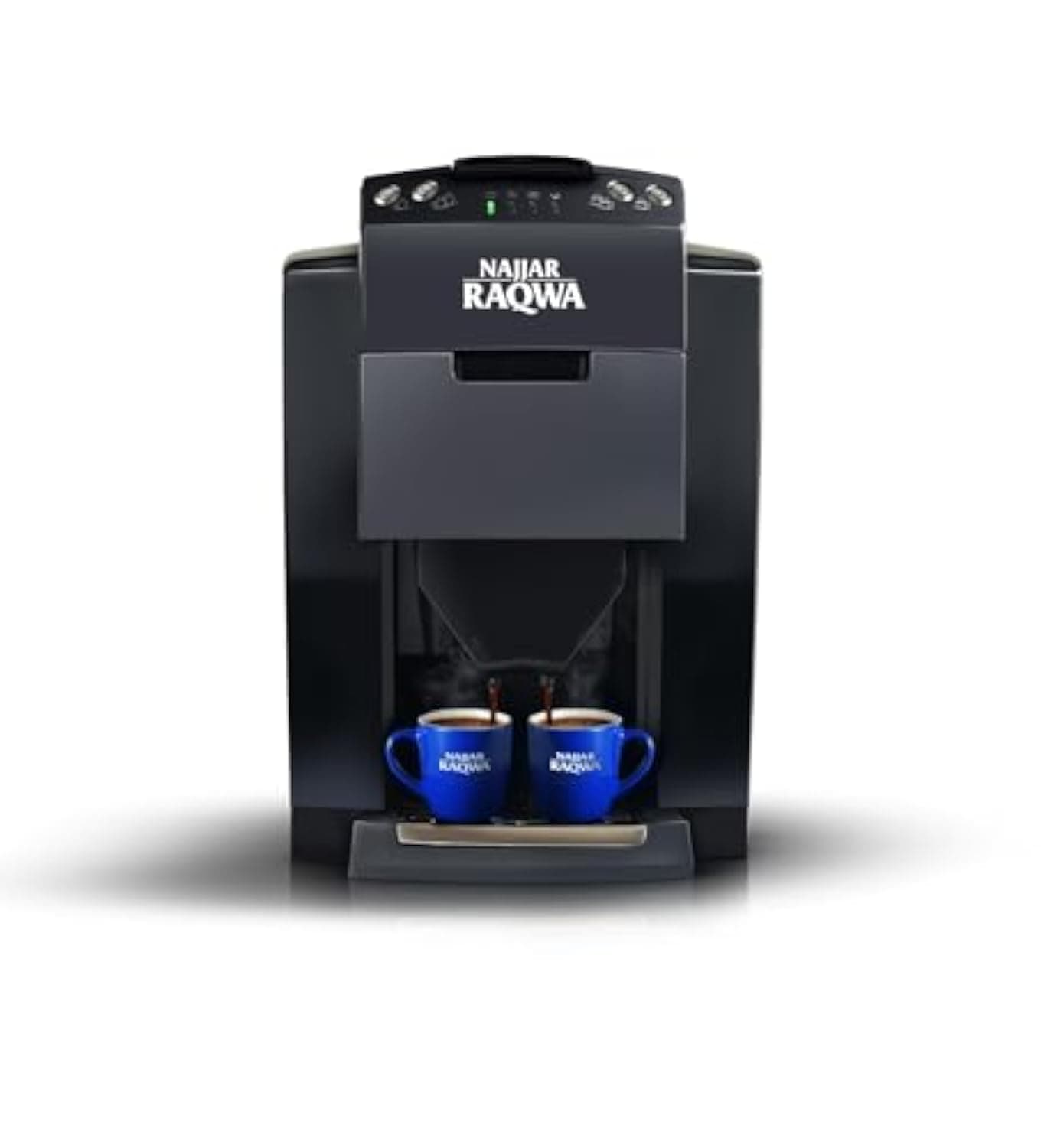 Najjar Raqwa Turkish Coffee Machine RQ2000, 4-Button Automatic Lebanese Coffee Maker, 220V, Double Cup Function, Black