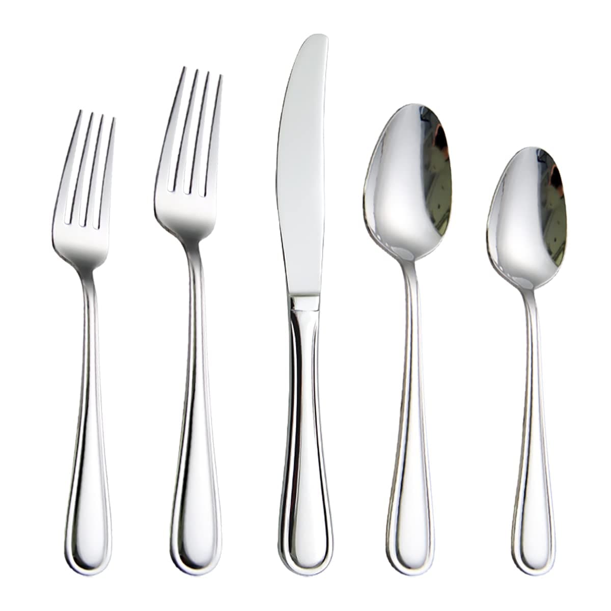 dearithe 40-Piece Silverware Set, Stainless Steel Flatware Set for 8, Cutlery Set, Silver