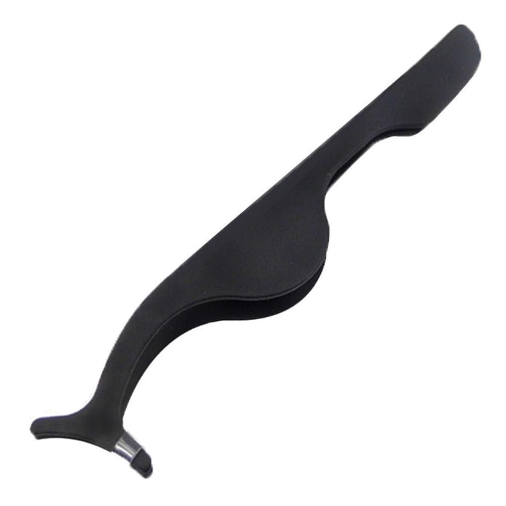 Siempre21 Stainless Steel False Eyelashes Extension Applicator Tool Fish Tail Clip Auxiliary Clip Tweezers Nipper Tool (1, Black)