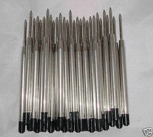 5 Ballpoint Refills for CARTIER PEN - BLACK Medium