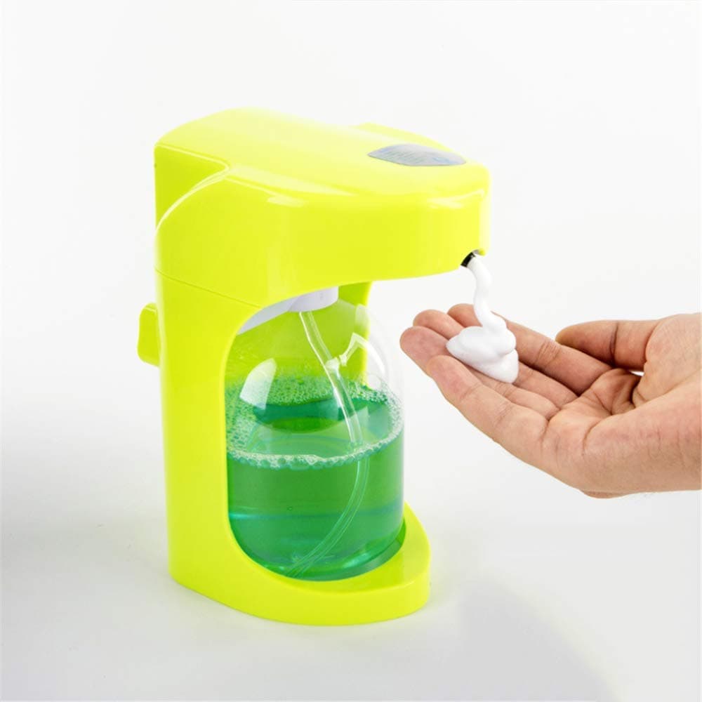 Automatic Soap Dispenser, Infrared Induction Soap 500ML The Machine Automatically Senses The Foam Dispenser Free Punching, Send Double-Sided Wall Stickers, Hang Directly on The Wall Sticker,Green