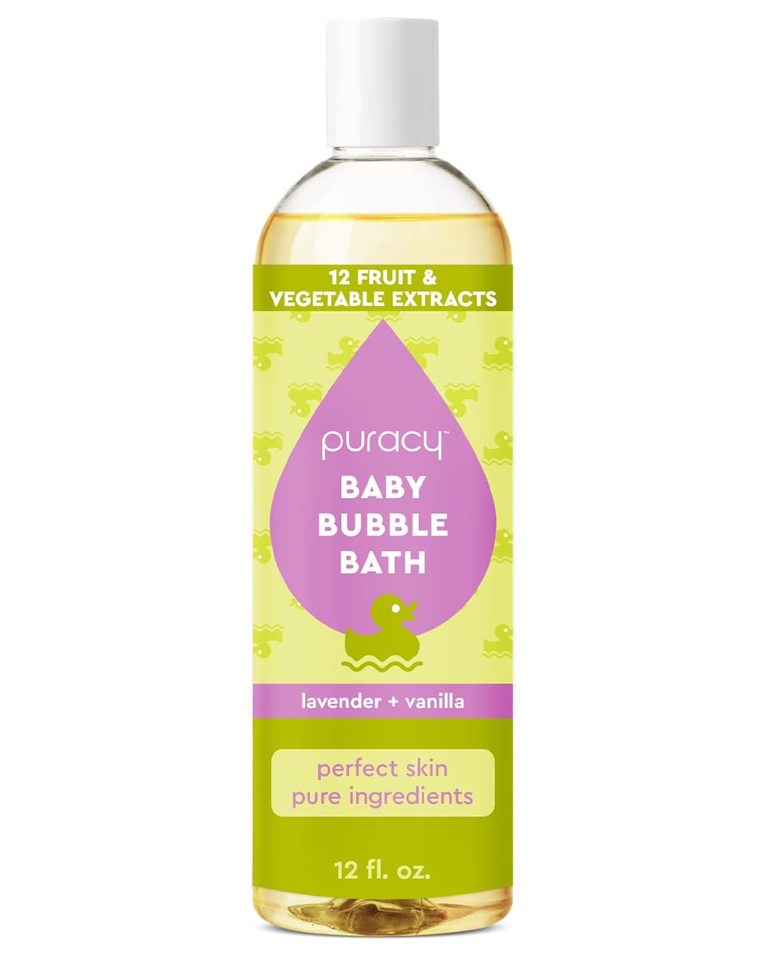Bubble Bath for Children, Gently Scented with Real Lavender & Vanilla, 98.75% Natural Baby Bubble Bath, Plant-Based Moisturizers for All Skin Types, Tear-Free for Daily Use, 12 Fl Oz