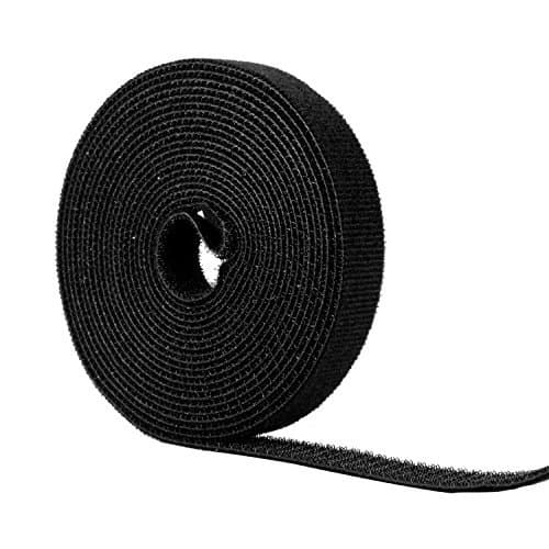 EAXER Fastening Tape 2 cm Hook & Loop 5 Yard/Roll Cable Ties, Black, (1 Roll, 5 M)