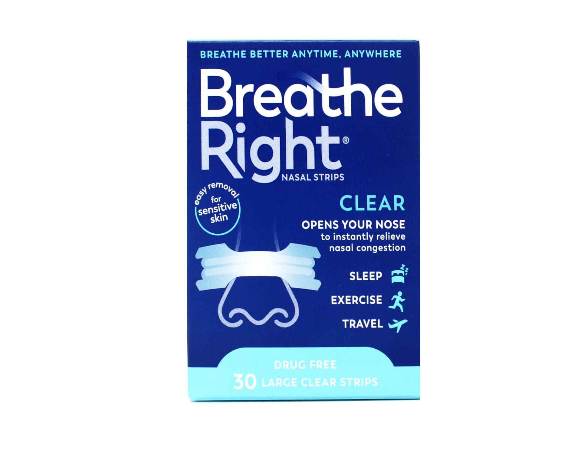 Nasal Strips Clear For Sensitive Skin Large 30 Each