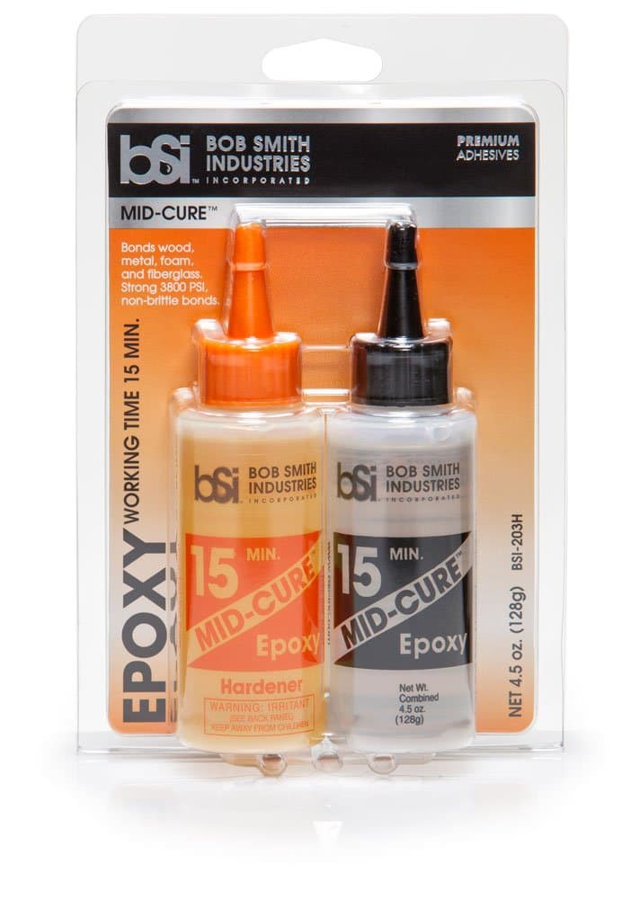Bob Smith Industries BSI-203H Mid-Cure™ Epoxy - 4.5 oz. Combined, Light Amber - 15-Minute Working Time Adhesive for Wood, Metal, Fiberglass, Crafts & Repairs