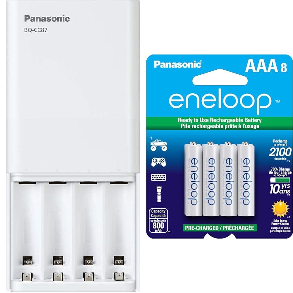 Panasonic eneloop Advanced Charger with 8 AAA 2100 Cycle Pre-Charged Rechargeable Batteries