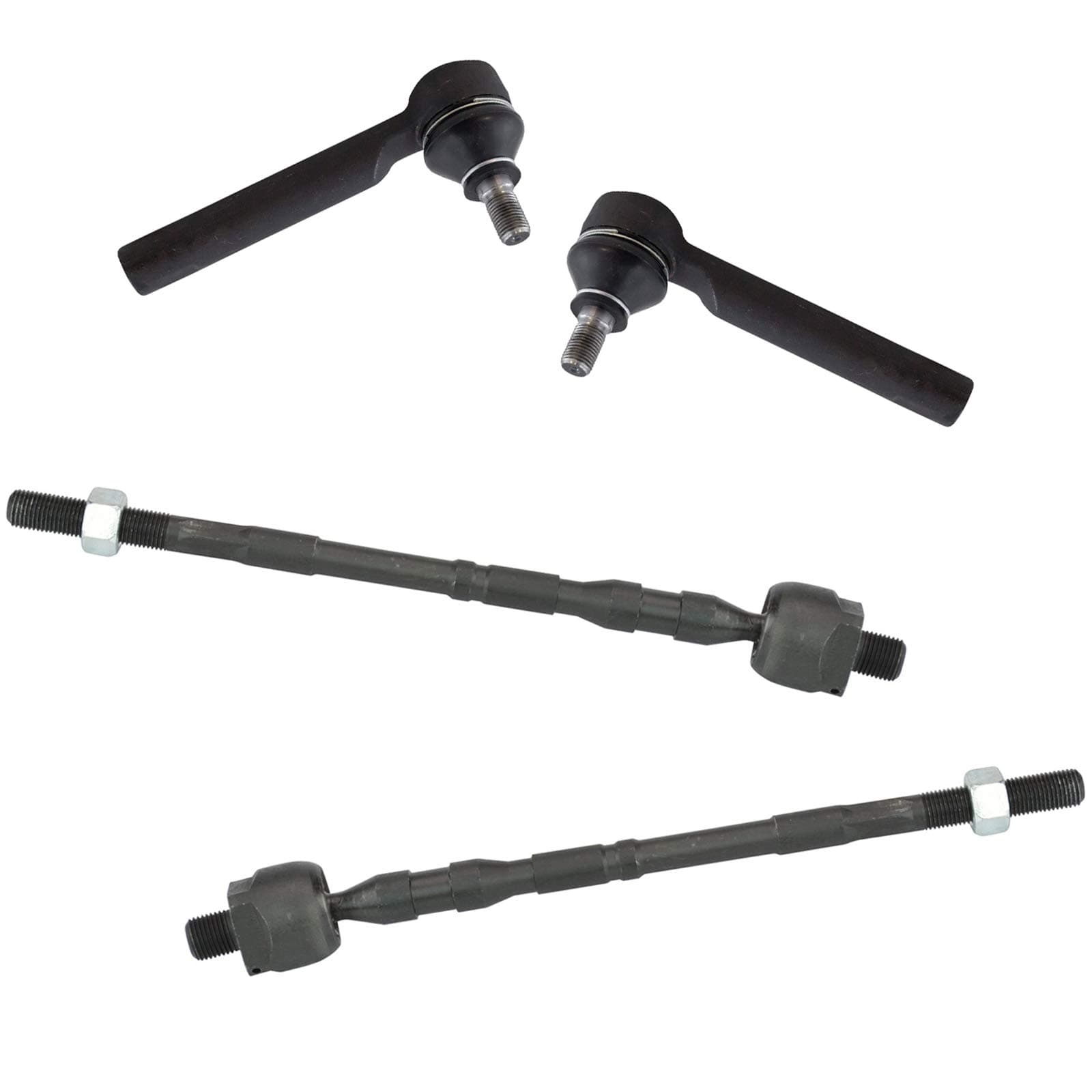 TRQ Front Inner and Outer Tie Rod Set Compatible with 2003-2008 Subaru Forester 2004-2011 Impreza 2010-2014 Legacy Outback