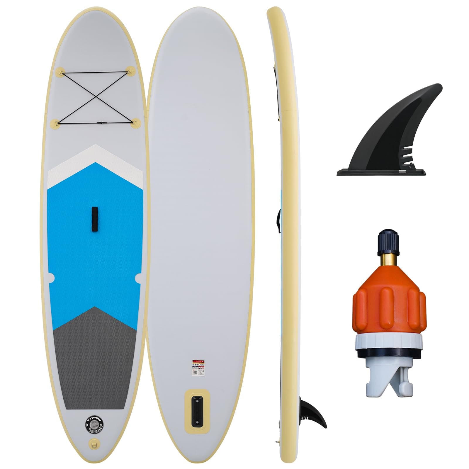 FunWater Inflatable 10'×30"×6" Paddle Board Inflatable SUP Inflatable Stand Up Paddle Board for All Skill Levels Included with Stand Up Paddle Board, Fins, Air Valve Adapters