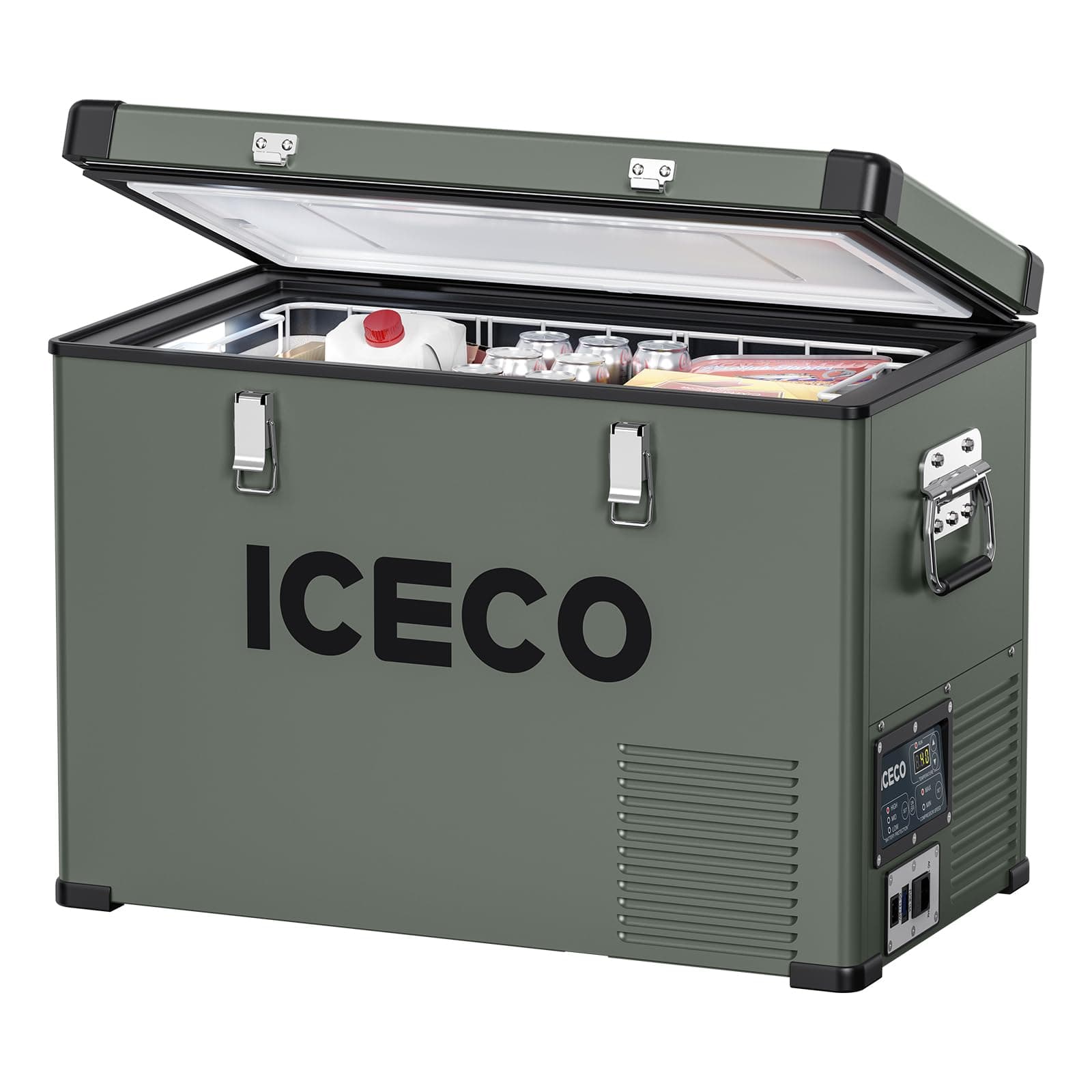 ICECO VL45 Portable Refrigerator with SECOP Compressor, 45Liters Platinum Compact Refrigerator, DC 12/24V, AC 110-240V, 0℉ to 50℉, Home & Car Use (Without Insulated Cover)