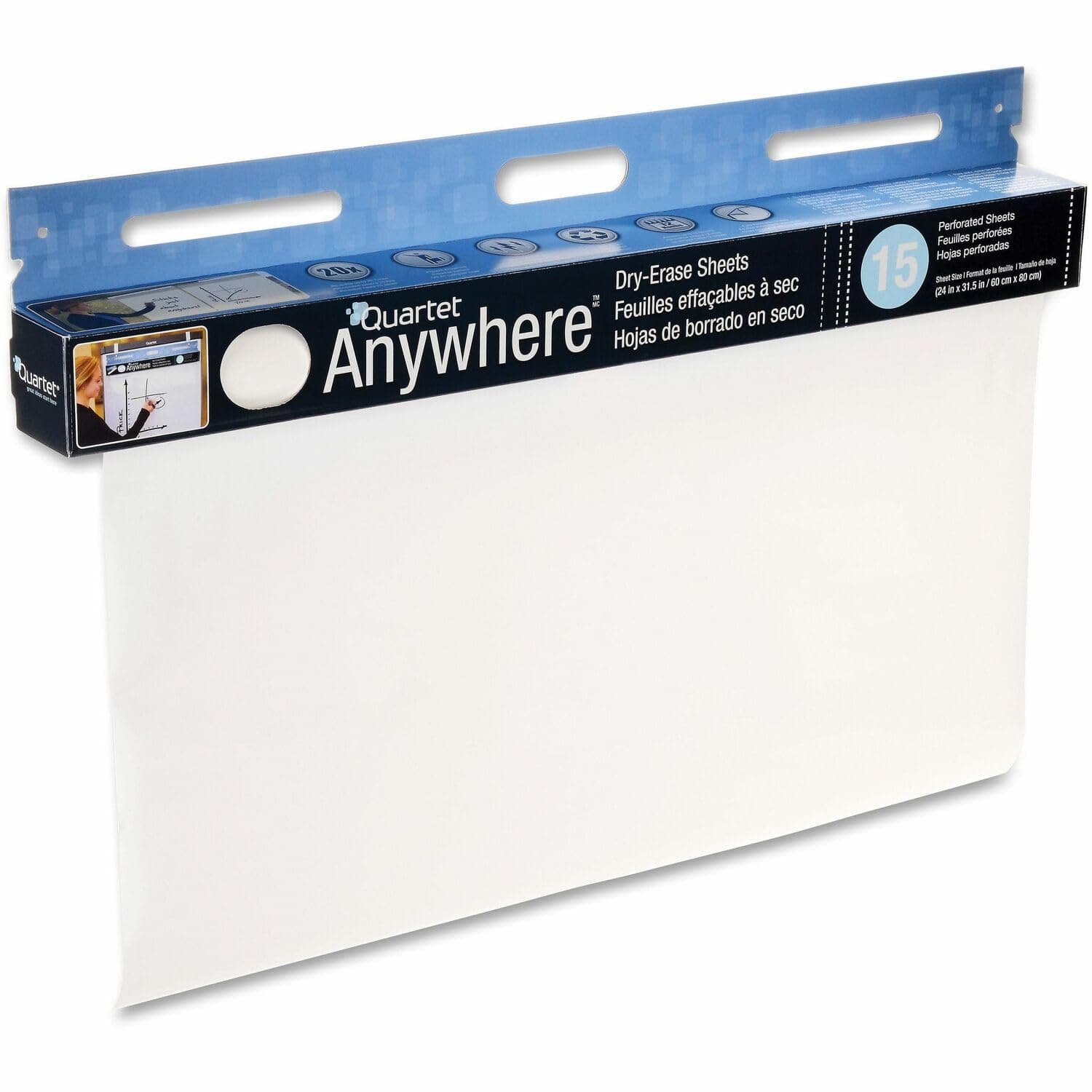 Quartet Dry Erase Sheets, Anywhere, 24" x 31-1/2", 15 Sheets (85563)