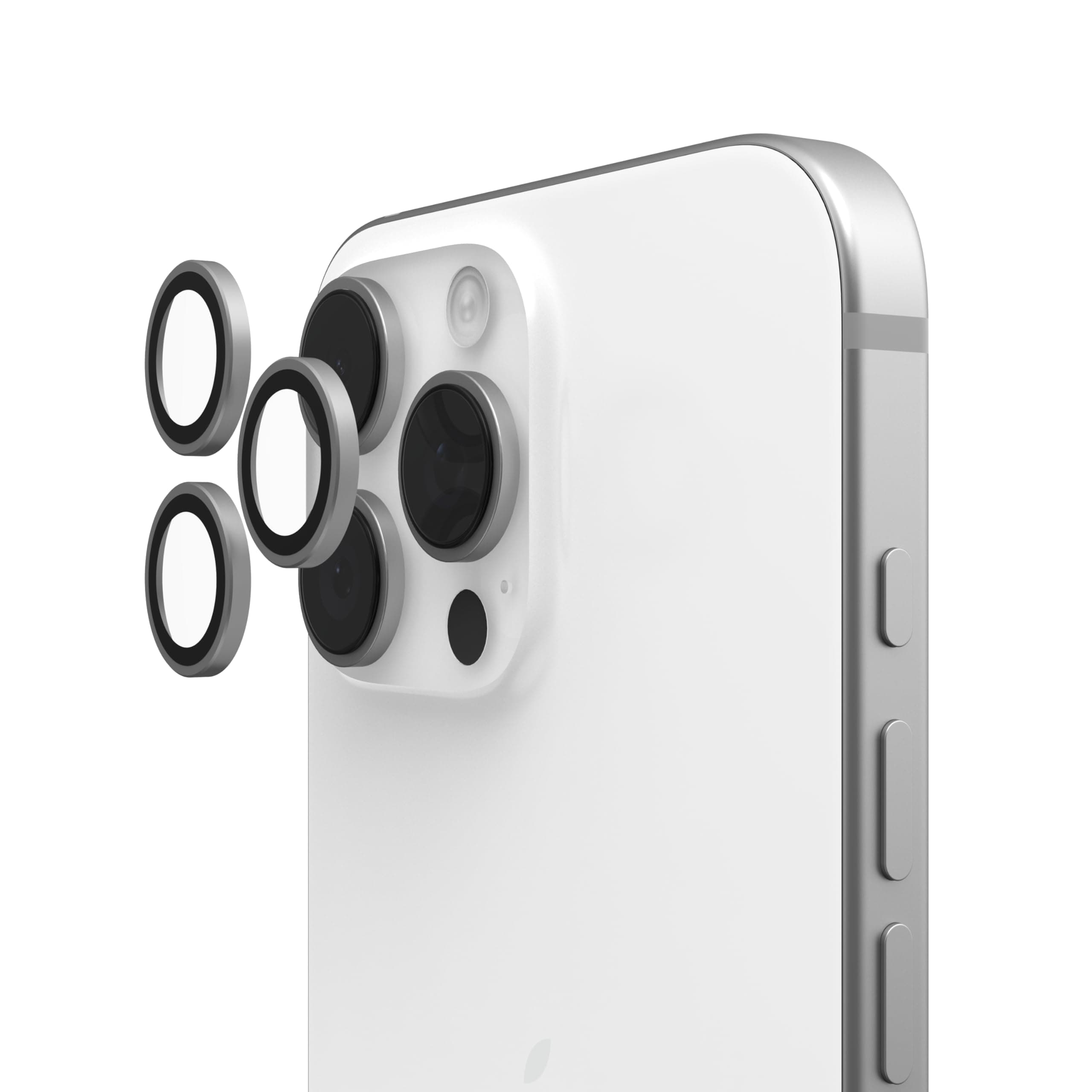 UAG Designed for iPhone 16 Pro Max/16 Pro/15 Pro Max/15 Pro Len Shield Camera Lens Protector, Scratch Resistant Anti-Fingerprint Individual Titanium Alloy Ring, Titanium/Clear