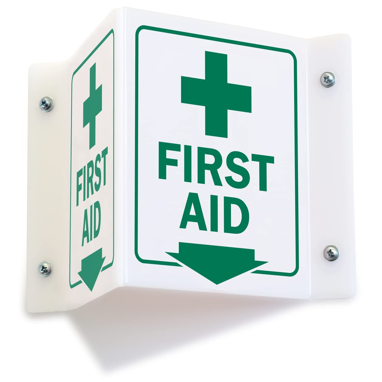 Projecting V-Sign : First Aid, Down Arrow, PVC Water Proof Sticker Fixed on SunBoard