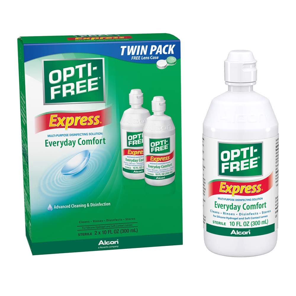 Opti-Free Express Multi-Purpose Disinfecting Solution with Lens Case, Twin Pack, 10-Ounces Each