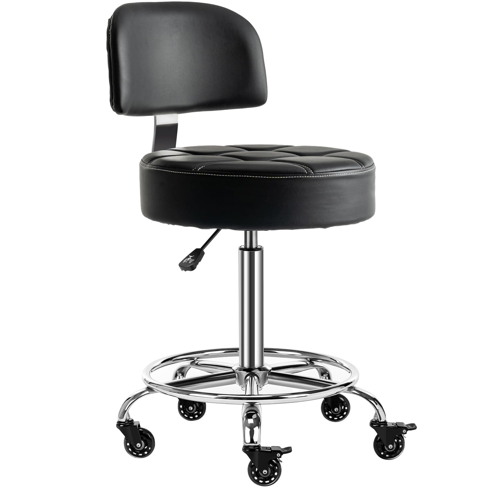 Rolling Stool with Backrest