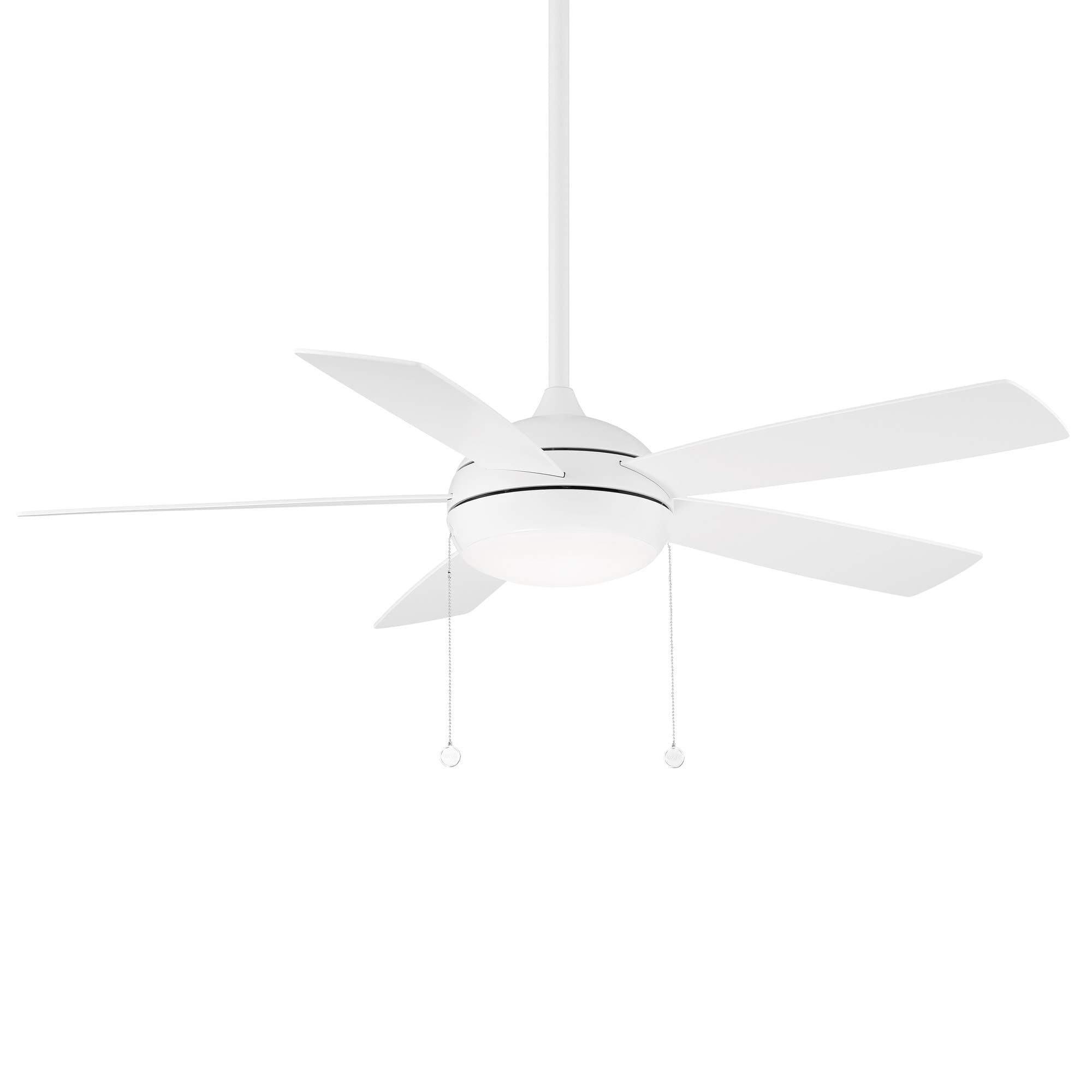 WAC Lighting F-002L-MW Disc Indoor Ceiling Fan with Pull Chain Control, 52in Blade Span, Matte White