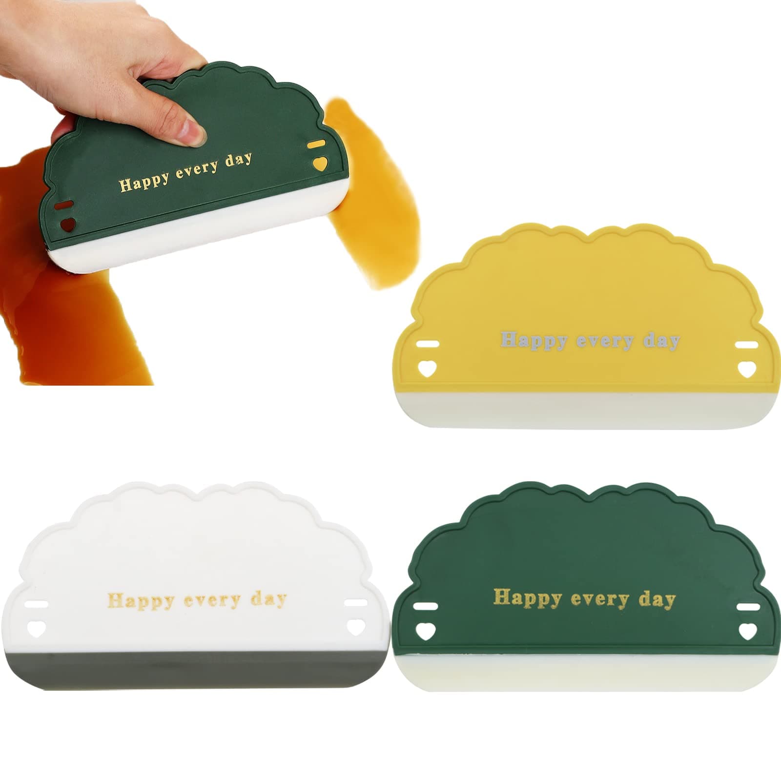 3 Pack Silicone Sink Squeegee, Mirror Cleaner Kitchen Sink Cleaner for Home Kitchen Countertop Car Window and Bathroom Mirror Squeegee