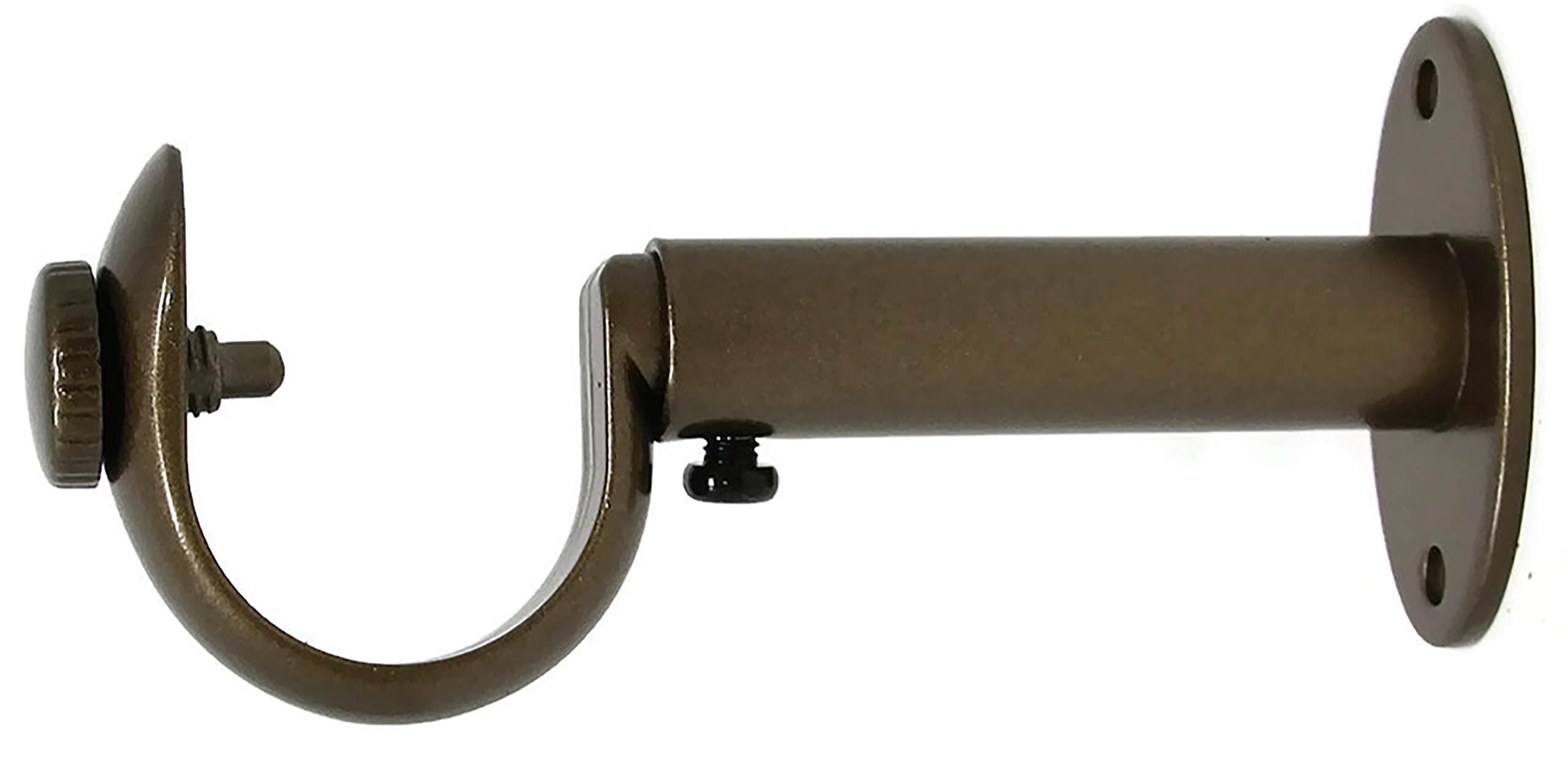 Urbanest Adjustable Solid Zinc Curtain Rod Bracket Wall Holder, Fits 1-inch Diameter Rod, Antique Gold