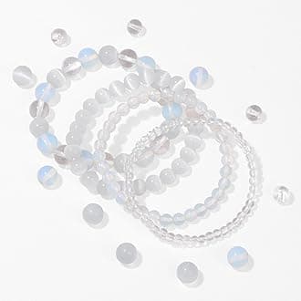 4pcs Beaded Bracelets for Women,Natural Healing Crystal Gemstones Bracelet,Anxiety Stress Relief Bracelet Handmade purple Jewelry Gifts for Women