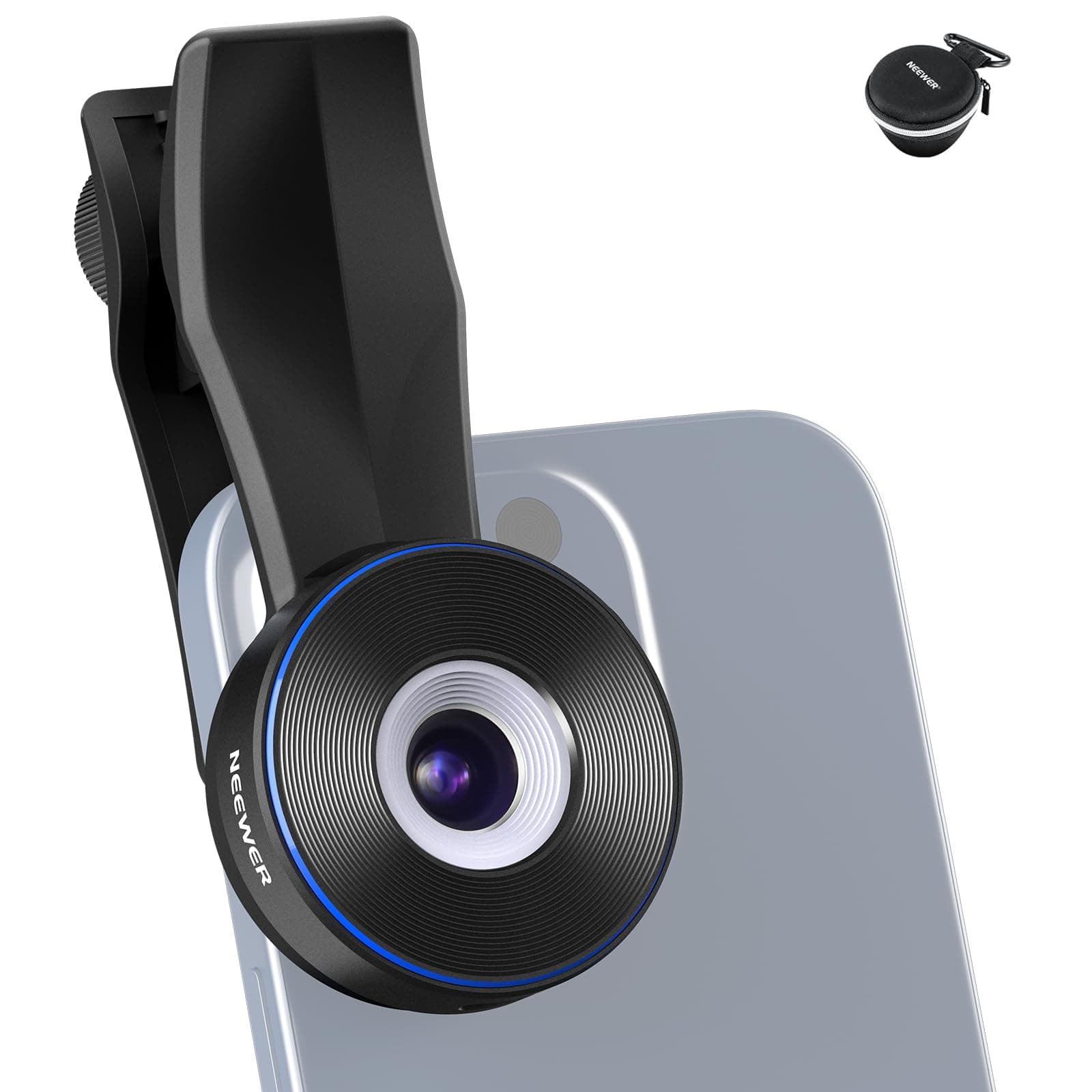 NEEWER 45X Mini Pocket Microscope Lens with 17mm Thread Phone Lens Clip, 2 Brightness LED Light, Microscopic World Observation, USB C Cable, Compatible with iPhone Samsung, LS-32 PRO