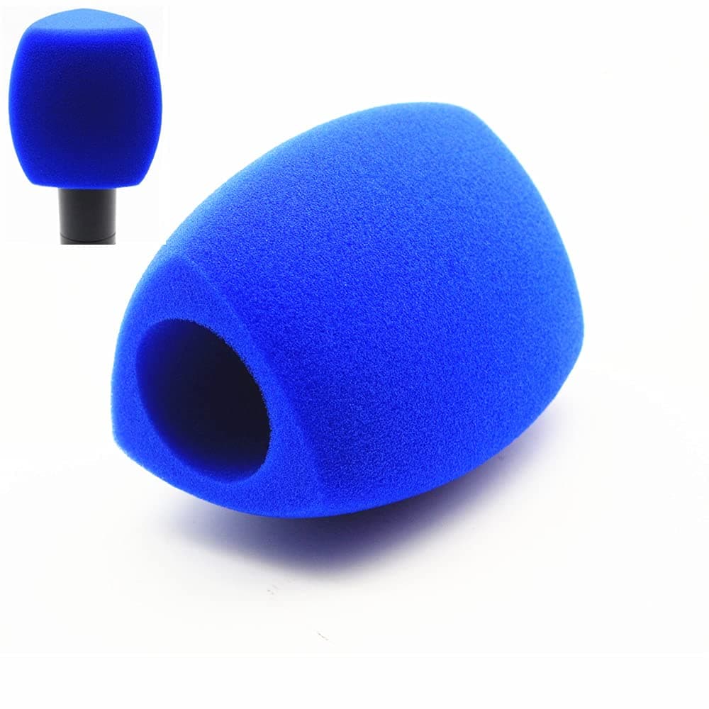 Foam Microphone Windscreen Large Mic Foam Cover Windshields for Handheld Interview Microphone(Blue)